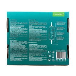 Auricular q-connect biaural diadema con microfono y control de volumen conexion usb cable de 2m color negro