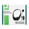 Auricular q-connect biaural diadema con microfono y control de volumen conexion usb cable de 2m color negro