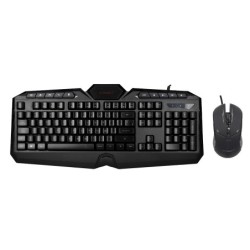 Set teclado y raton q-connect gaming con cable e iluminacion led color negro