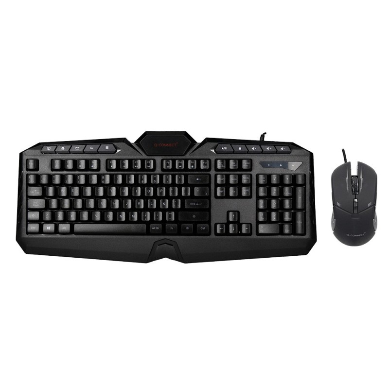 Set teclado y raton q-connect gaming con cable e iluminacion led color negro Set teclado y raton q-connect gaming con cable e iluminacion led color negro