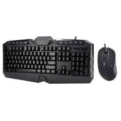 Set teclado y raton q-connect gaming con cable e iluminacion led color negro