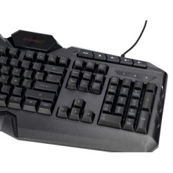 Set teclado y raton q-connect gaming con cable e iluminacion led color negro