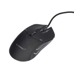 Set teclado y raton q-connect gaming con cable e iluminacion led color negro