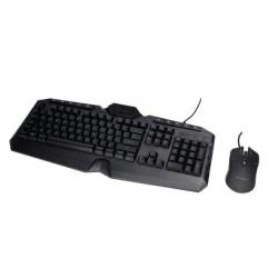 Set teclado y raton q-connect gaming con cable e iluminacion led color negro