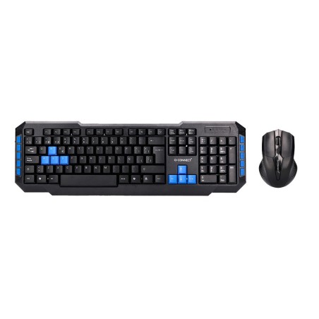 Set teclado y raton q-connect inalambrico compatible windows color negro