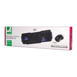 Set teclado y raton q-connect inalambrico compatible windows color negro
