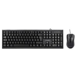Set teclado y raton q-connect con cable color negro