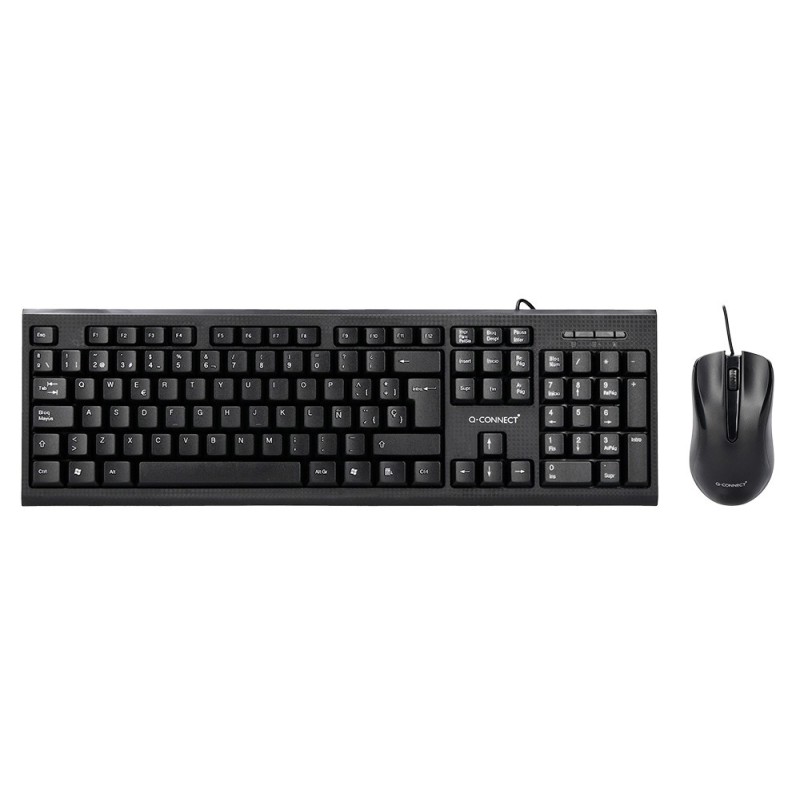 Set teclado y raton q-connect con cable color negro Set teclado y raton q-connect con cable color negro