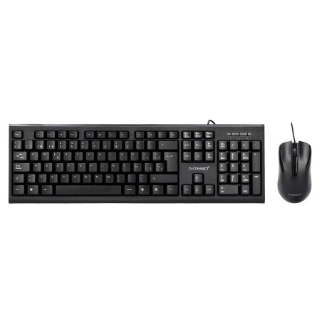 Set teclado y raton q-connect con cable color negro