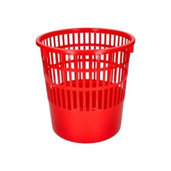 Papelera plastico q-connect 15 litros rejilla color rojo 285x290 mm
