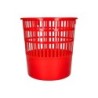 Papelera plastico q-connect 15 litros rejilla color rojo 285x290 mm
