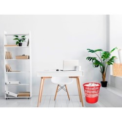 Papelera plastico q-connect 15 litros rejilla color rojo 285x290 mm