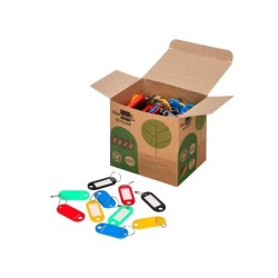 Llavero portaetiquetas liderpapel ecouse fabricado en plastico reciclado caja de 100 unidades
