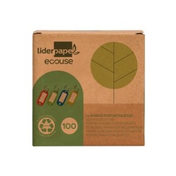 Llavero portaetiquetas liderpapel ecouse fabricado en plastico reciclado caja de 100 unidades