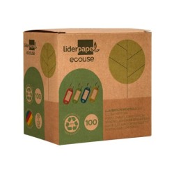 Llavero portaetiquetas liderpapel ecouse fabricado en plastico reciclado caja de 100 unidades