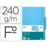 Subcarpeta cartulina liderpapel folio pestaña central 240g/m2 azul