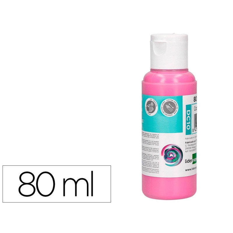 Pintura acrilica liderpapel bote de 80 ml rosa Pintura acrilica liderpapel bote de 80 ml rosa