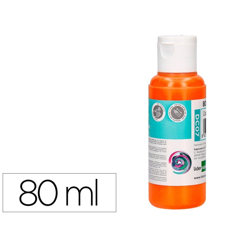 Pintura acrilica liderpapel bote de 80 ml naranja Pintura acrilica liderpapel bote de 80 ml naranja