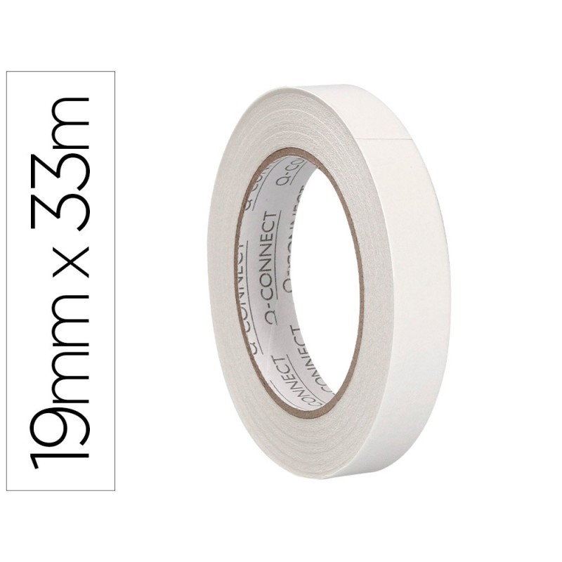 Cinta adhesiva q-connect doble cara 33 mt x 19 mm