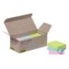 Bloc de notas adhesivas quita y pon q-connect 38x51 mm 100% papel reciclado colores pasteles en caja de carton