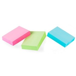 Bloc de notas adhesivas quita y pon q-connect 38x51 mm 100% papel reciclado colores pasteles en caja de carton