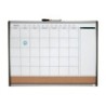 Planificador mensual nobo magnetico  tablero corcho horizontal con marco arqueado plata y negro 585x430 mm