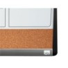 Planificador mensual nobo magnetico  tablero corcho horizontal con marco arqueado plata y negro 585x430 mm