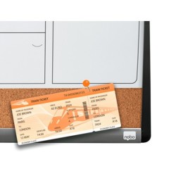 Planificador mensual nobo magnetico  tablero corcho horizontal con marco arqueado plata y negro 585x430 mm