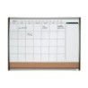 Planificador mensual nobo magnetico  tablero corcho horizontal con marco arqueado plata y negro 585x430 mm