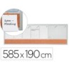 Planificador semanal nobo magnetico  tablero corcho horizontal con marco de aluminio 585x190 mm