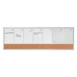 Planificador semanal nobo magnetico  tablero corcho horizontal con marco de aluminio 585x190 mm