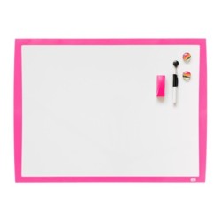 Pizarra blanca nobo magnetica marco fucsia 430x585 mm