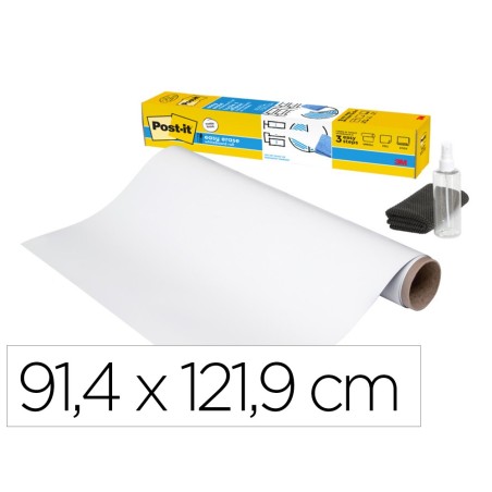 Pizarra blanca post-it super sticky flex adhesiva removible rollo 91,4x121,9 cm
