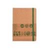 Libreta liderpapel ecouse 100% reciclada a5 96 hojas 70g/m2 horizontal con gomilla y marca paginas