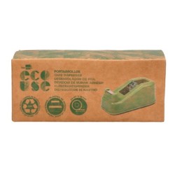 Portarrollo sobremesa liderpapel ecouse 100% plastico reciclado para cinta de 33 mt color verde