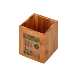 Cubilete portalapices liderpapel bambu 100% natural ecouse cuadrado 80x80x100 mm