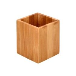 Cubilete portalapices liderpapel bambu 100% natural ecouse cuadrado 80x80x100 mm