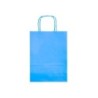 Bolsa papel q-connect celulosa celeste l con asa retorcida 320x400x14 mm