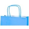Bolsa papel q-connect celulosa celeste l con asa retorcida 320x400x14 mm
