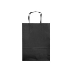Bolsa papel q-connect celulosa negro l con asa retorcida 320x400x14 mm