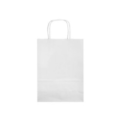Bolsa papel q-connect celulosa blanco l con asa retorcida 320x400x14 mm