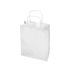 Bolsa papel q-connect celulosa blanco l con asa retorcida 320x400x14 mm