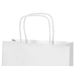 Bolsa papel q-connect celulosa blanco l con asa retorcida 320x400x14 mm