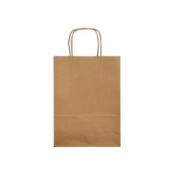 Bolsa papel q-connect celulosa natural liso l con asa retorcida 320x400x14 mm