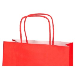 Bolsa papel q-connect celulosa rojo xs con asa retorcida 180x240x80 mm