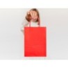 Bolsa papel q-connect celulosa rojo xs con asa retorcida 180x240x80 mm