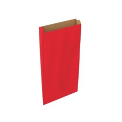 Sobre papel basika kraft rojo con fuelle m 200x350x60 mm paquete de 25 unidades