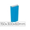 Sobre papel basika celulosa celeste con fuelle s 150x300x60 mm paquete de 25 unidades