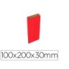 Sobre papel basika kraft rojo con fuelle xxs 100x200x30 mm paquete de 25 unidades