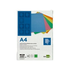 Tapa encuadernacion liderpapel carton a4 0,9mm verde fluor paquete de 50 unidades